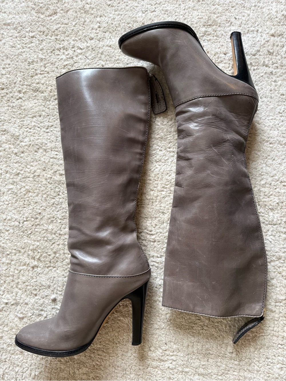 Dolce & Gabbana Gray Leather Boots